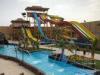 Aqua park equipment fiber glass water slide aqua park 12m height red