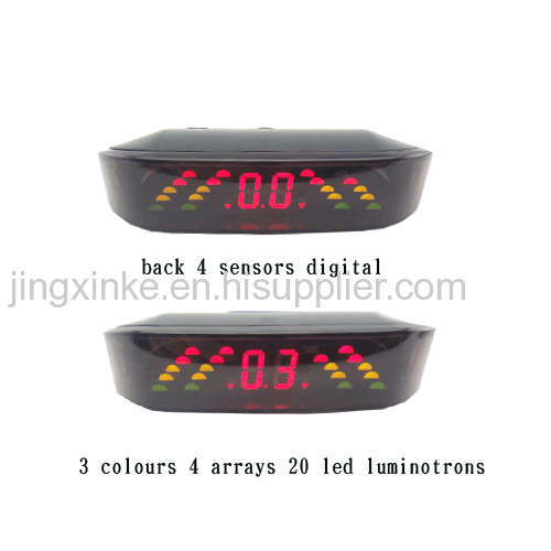 cambered surface 3 colours arrays led digital display 2 sensor probes with on-off switch buzzer auto parking assistant