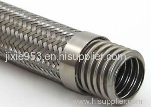 Hydro-formed stainless braided corrugated medium pressure hose