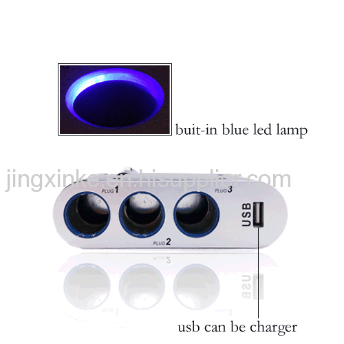 12V 24V car truck use universal 90 degrees revolveable low price auto car accesories a three cigar lighter usb charger