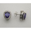925 Sterling Silver Earring with Zircon and Synthetic Stone