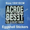 10x10cm size eggshell stickers on sheets,black ink on white egg shell paper graffiti arts sticker