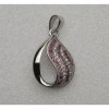 925 Sterling Silver Pendant with Rhodium,Zircon and Synthetic Stone