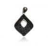 925 Sterling Silver Pendant with Rhodium,Zircon and Synthetic Stone