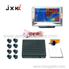 12V car use LCD digital display screen 8 sensors front and rear buzzer and humen voice auto garage parking sensor system