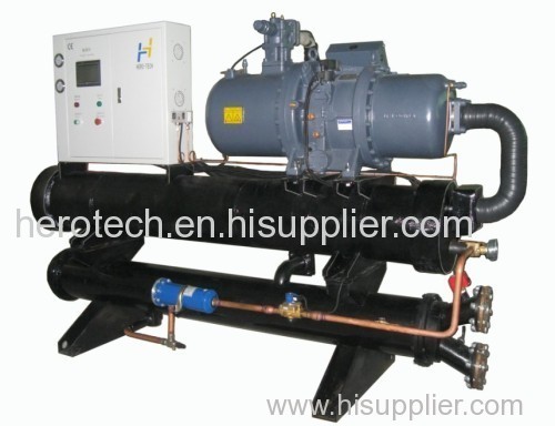Water cooled low temperature screw chiller