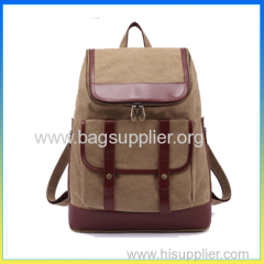 Hot selling vintage style leather canvas bag sports travel duffel backpack