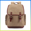 Hot selling vintage style canvas college laptop backpack bags