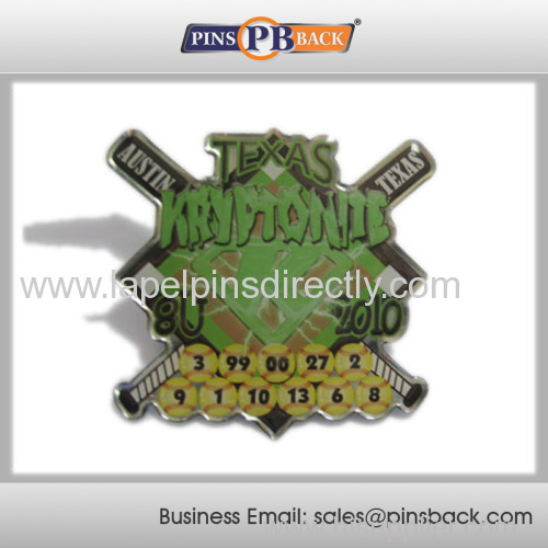 Cheap printing baseball trading pins / metal trading pins with epoxy dome