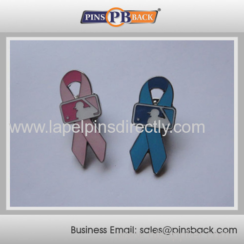 Imitation hard enamel ribbon lapel pin / ribbon pin badge ribbon lapel pin