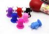 Blue Mini Robot Silicone Mobile Phone Holder for MP3 IPAD , Debossed Logo
