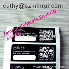 Tamper Evident Sticker with QR Code Customized