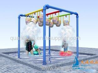 Custom Fiberglass and Steel Water Pouring Spray Park Equipment for Kids and Adults