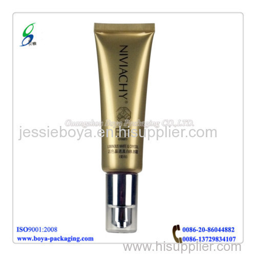 50ml high quality soft plastic tubes with silkscreen printing logo with clear flip cap