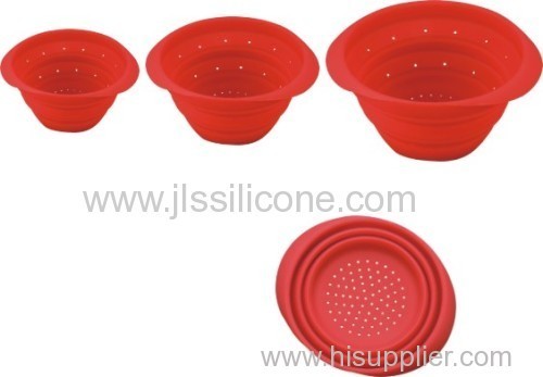 Round fruit Folding silicone bowl