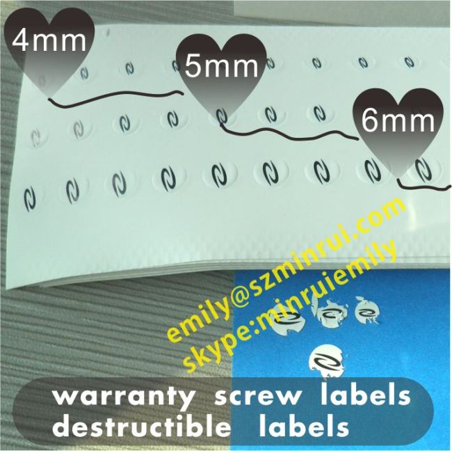 Warranty Screw Calibration Labels from China manufacturer - Shenzhen ...