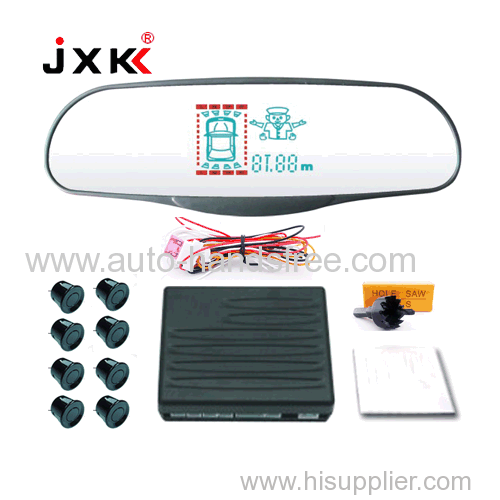 universal ultrathin rearview mirror vfd vacuum fluorescent display with police icon auto reverse sensor system 8 probe