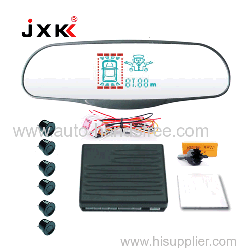 universal ultrathin rearview mirror vfd vacuum fluorescent display with police icon auto reverse sensor system 6 probe