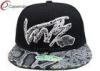 Adjustable 3D Embroidered Fitted Baseball Hats With Snake Skin Leather Peak