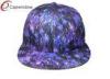 Purple Promotional Flat Brim Baseball Hats Adjusteble Velcro Snapback Hats