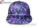 Purple Promotional Flat Brim Baseball Hats Adjusteble Velcro Snapback Hats