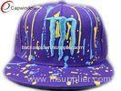 Colored Raindrop Printed Custom Snapback Hats With 3D Embroidery