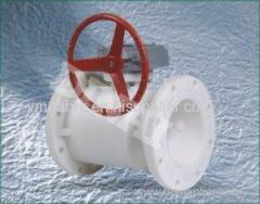 PVDF Flange Ball Valve Worm-gear handle 1/2