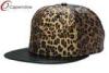 Trendy Flat Brim Custom Strapback Hats Leopard Baseball Cap 5 Panel