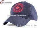 Heavy Brushed Golf Baseball Hats Velcro Strap Hats With Flat Embroidery