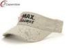 Flat Embroidery and Printing sun visors hats With Stone Washed Cotton Twill