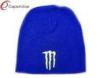 Blue Embroidered Warmful Beanie Winter Hats Acrylic / Spandex Hats