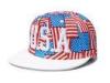 Allover USA Flag Hip Hop Caps Velcro Strap Hats With 3D Embroidery