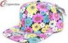 Trendy Floral Acrylic Hip Hop Baseball Caps With Velcro Closure