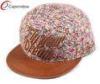 Five Panel Floral Snapback Baseball Caps Flat Brim Baseball Hats For Spring