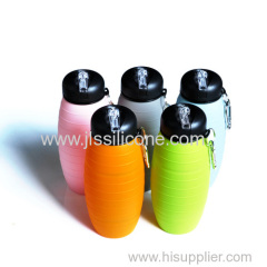 1 liter silicone patent anti slip folding silicone water bottle