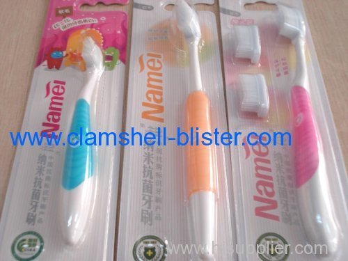 Clear Plastic Heat Sealed Blister Packaging for tooth-brush