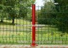 Curved PVC Coated Red Garden Wire Fence , Electric GI Wire Garden Border Edging