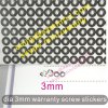 Custom One Time Use Warranty Screw Calibration Labels,3mm Round Destructible Tamper Proof Screw Stickers with Logo