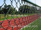 Green PVC 4 Inch Chain Link Wire Mesh , Privacy Chain Link Sports Fence
