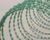 PVC Prison Razor Barbed Wire Fence , Green Color Concertina Wire Fencing