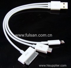 Wholesale 3 in 1 USB Charger Cable for iPhone & Samsung