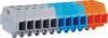 CSA EN 300V 9 - 10 mm Strip Mixed Color MMiniature Terminal Block, Orange / Light Grey / Blue