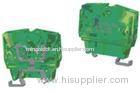 Green - Yellow 2 Conductor Through End Miniature Terminal Blocks With Amounting Feet, SP15 7.5