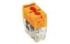 PC 600v 20A, Orange 2 Pole Low Voltage Push Wire Junction Box Connector For Junction Boxes