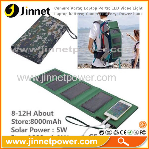 8000mAh portable power solar battery charger for mobile phone tablet PC