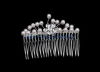 Charming simple style Crystal Bridal Jewelry hair comb with pearls T00043