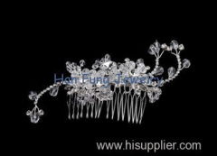 Handmade stylish crystal bridal jewelry hair comb with clear crystal SL1493