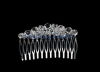 Handmade stylish and clear crystal bridal jewelry hair comb with silver plating SL1891