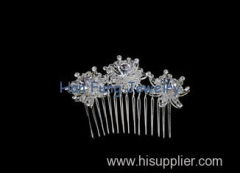 Fashion design hair comb with bright crystal Crystal Bridal Jewelry of flower shape TL6595