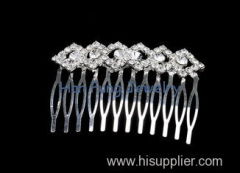 Succinct diamond shape with crystal Crystal Bridal Jewelry with silver plating TLFC06